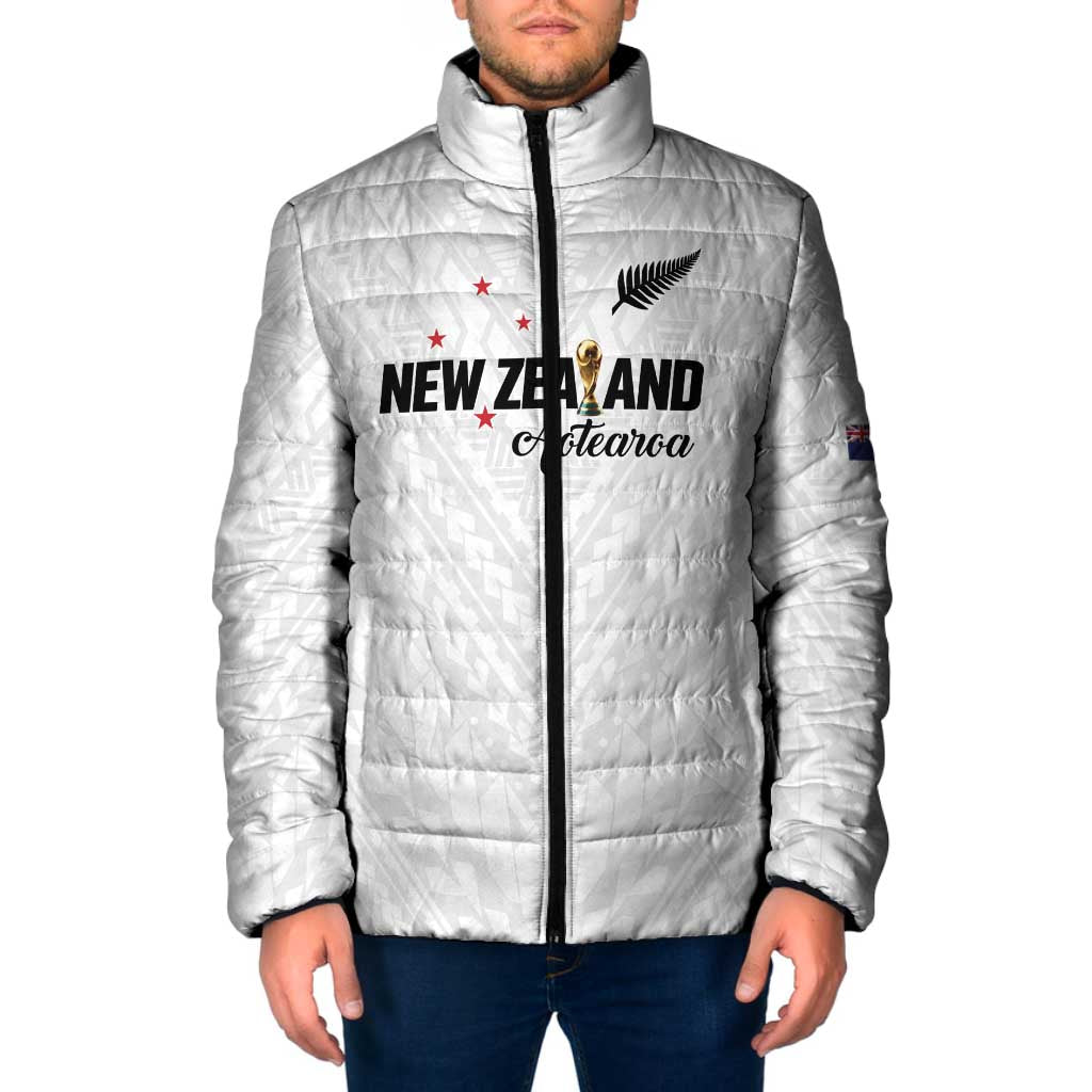 Custom Football New Zealand Padded Jacket Aotearoa United White Version - Polynesian Pride