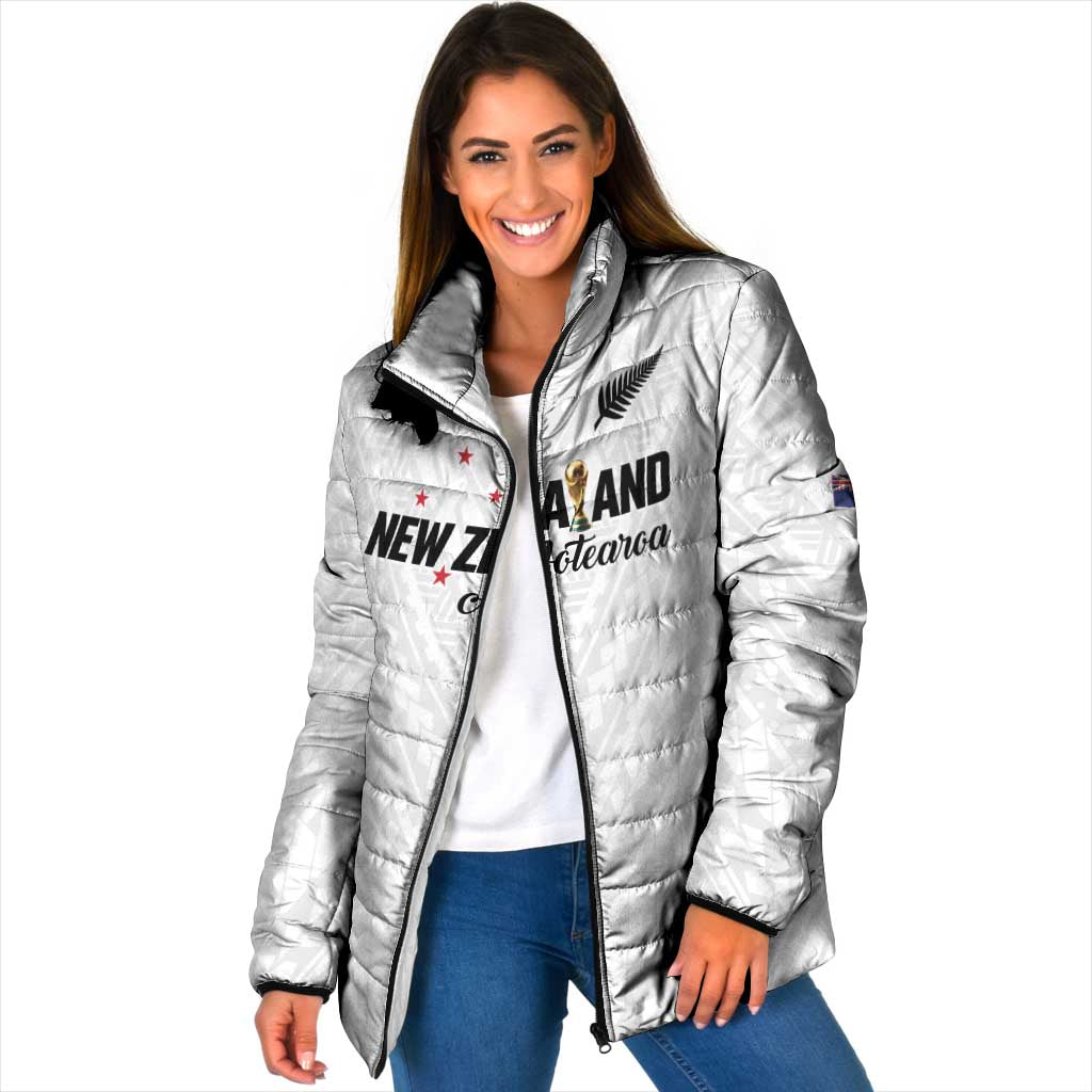 Custom Football New Zealand Padded Jacket Aotearoa United White Version - Polynesian Pride