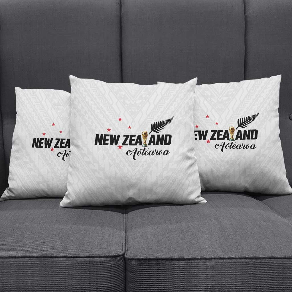 Football New Zealand Pillow Cover Aotearoa United White Version - Polynesian Pride