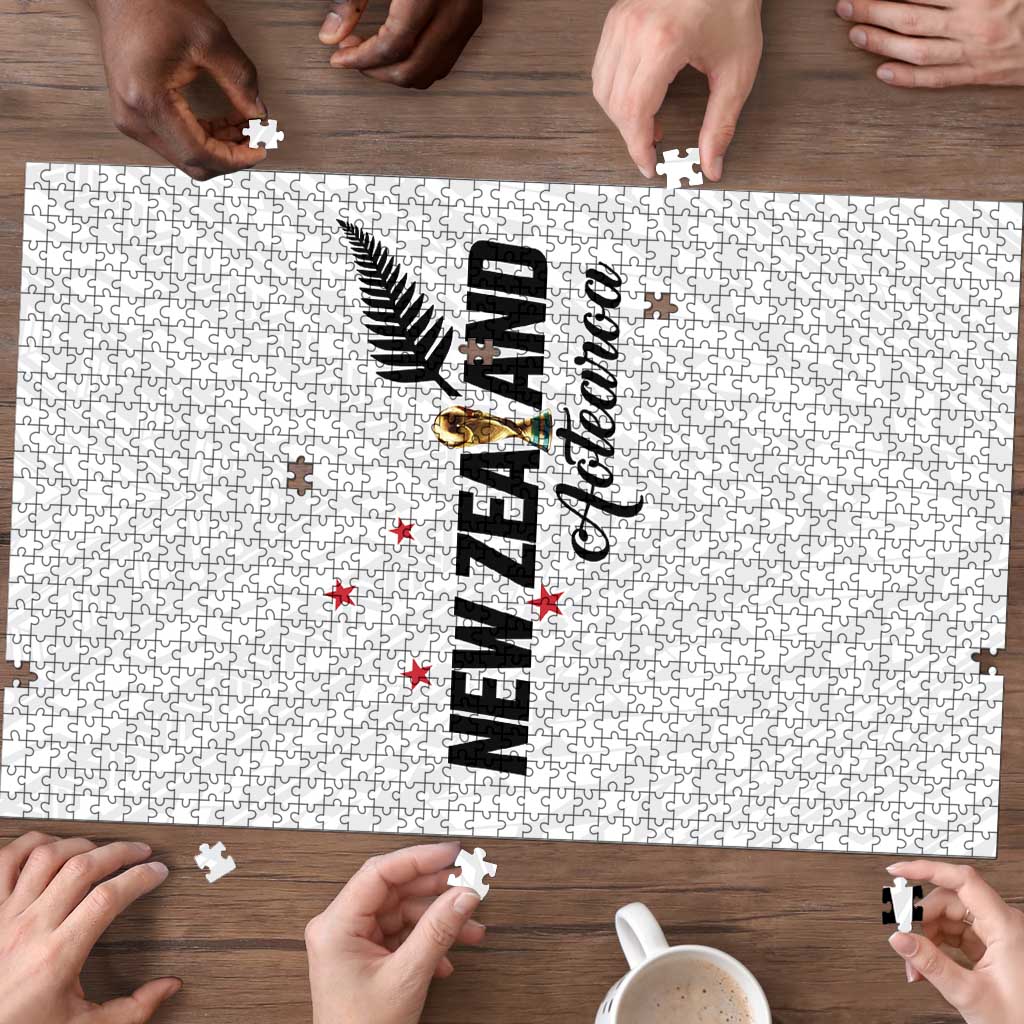 Football New Zealand Puzzle Aotearoa United White Version - Polynesian Pride