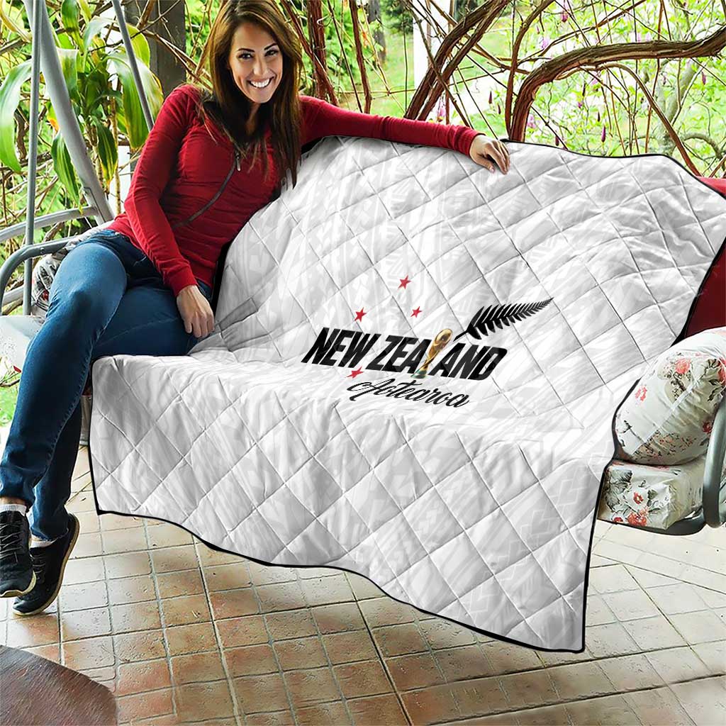 Football New Zealand Quilt Aotearoa United White Version - Polynesian Pride