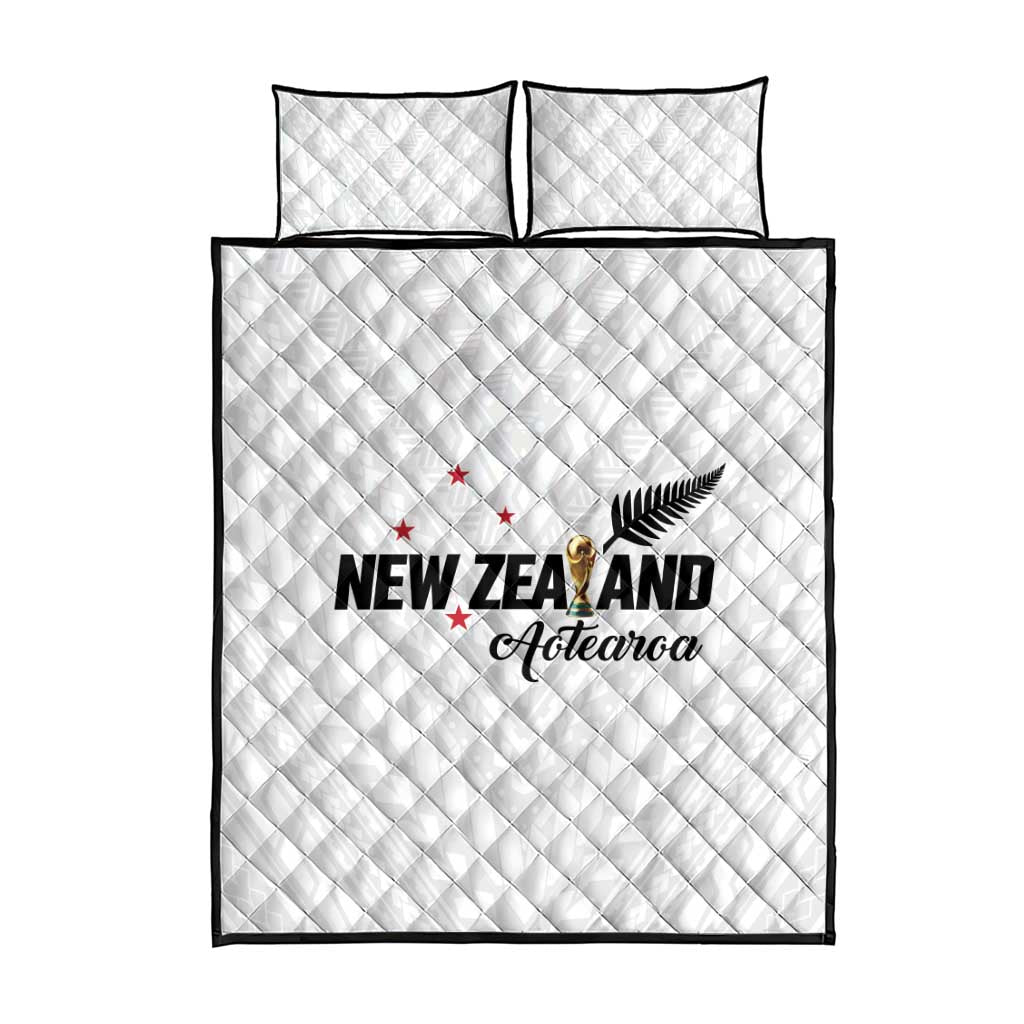 Football New Zealand Quilt Bed Set Aotearoa United White Version - Polynesian Pride