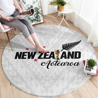 Football New Zealand Round Carpet Aotearoa United White Version - Polynesian Pride
