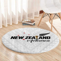 Football New Zealand Round Carpet Aotearoa United White Version - Polynesian Pride