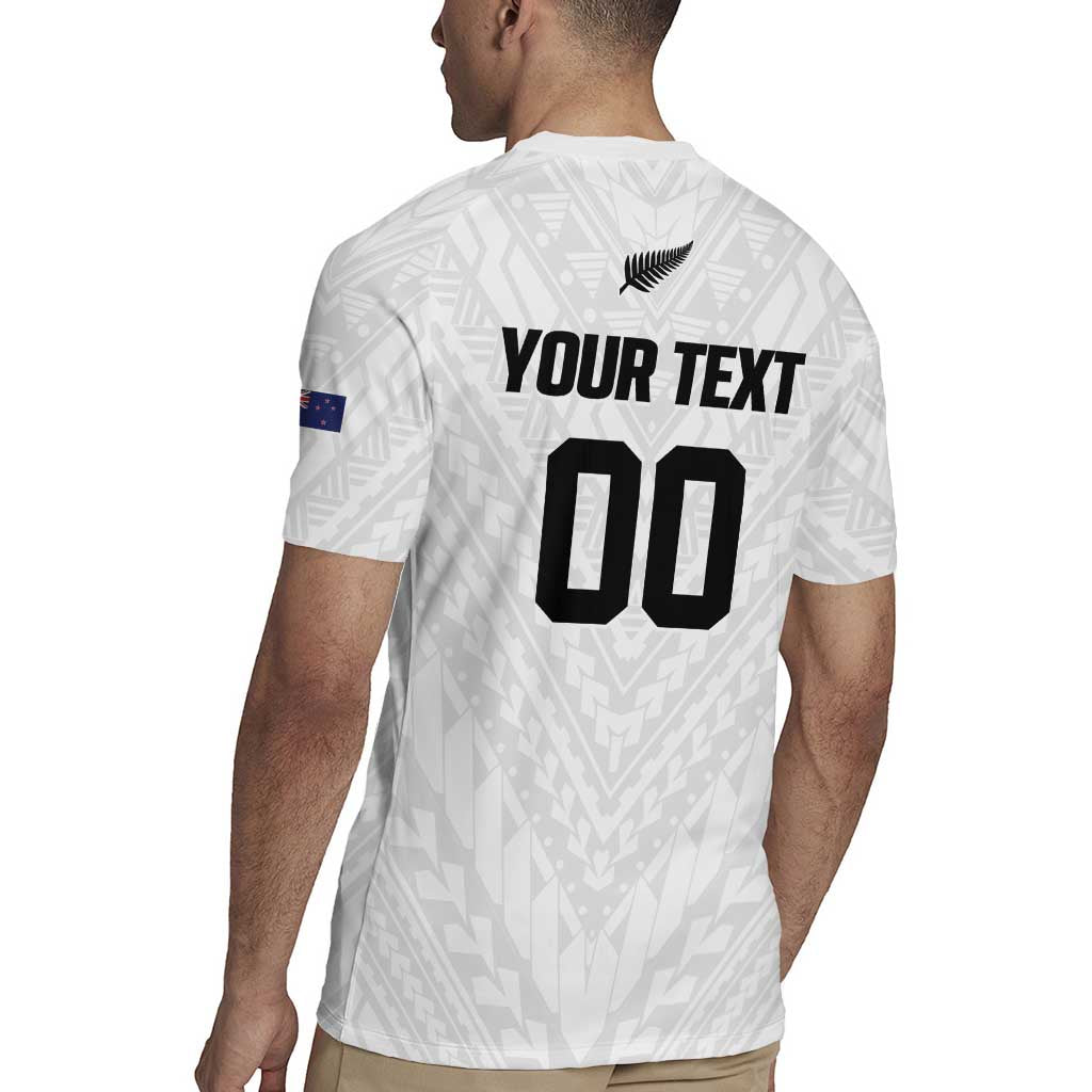 Custom Football New Zealand Rugby Jersey Aotearoa United White Version - Polynesian Pride