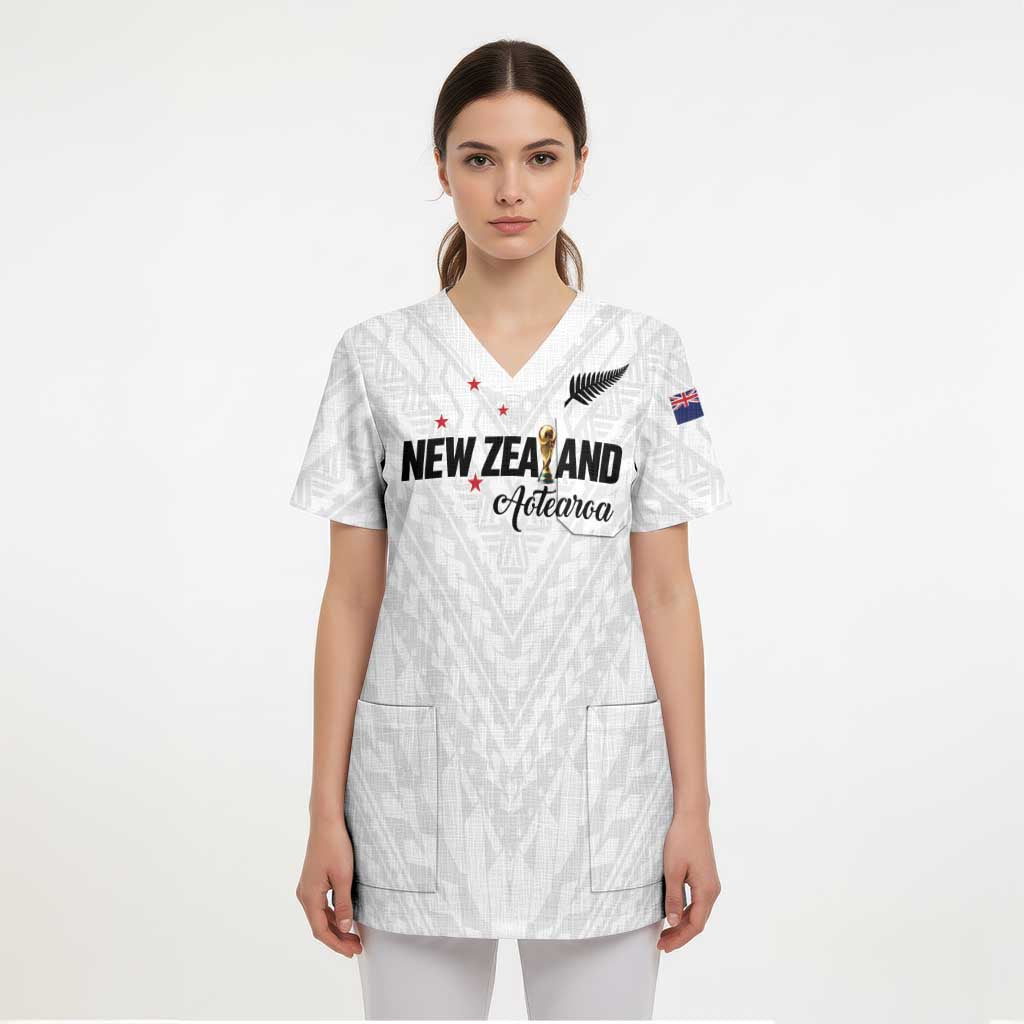 Custom Football New Zealand Scrub Top Aotearoa United White Version - Polynesian Pride