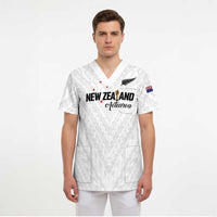 Custom Football New Zealand Scrub Top Aotearoa United White Version - Polynesian Pride