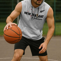 Custom Football New Zealand Sleeveless Hoodie Aotearoa United White Version - Polynesian Pride