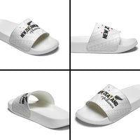 Football New Zealand Slide Sandals Aotearoa United White Version - Polynesian Pride