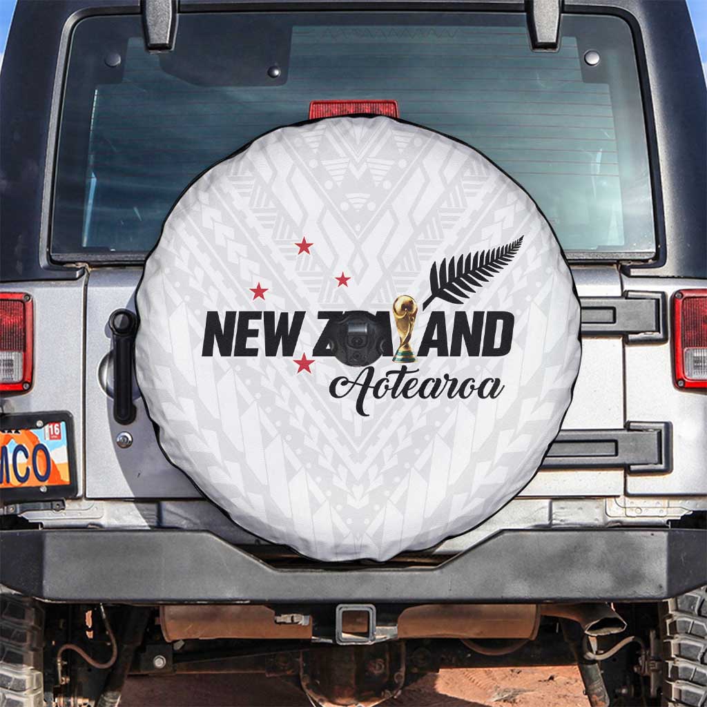 Football New Zealand Spare Tire Cover Aotearoa United White Version - Polynesian Pride