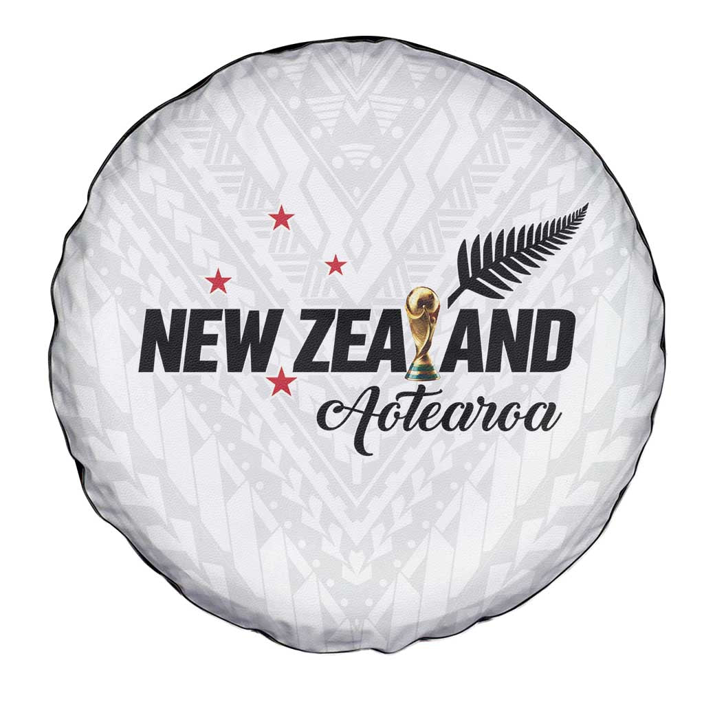 Football New Zealand Spare Tire Cover Aotearoa United White Version - Polynesian Pride