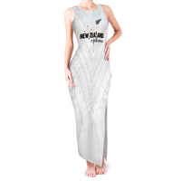 Custom Football New Zealand Tank Maxi Dress Aotearoa United White Version - Polynesian Pride
