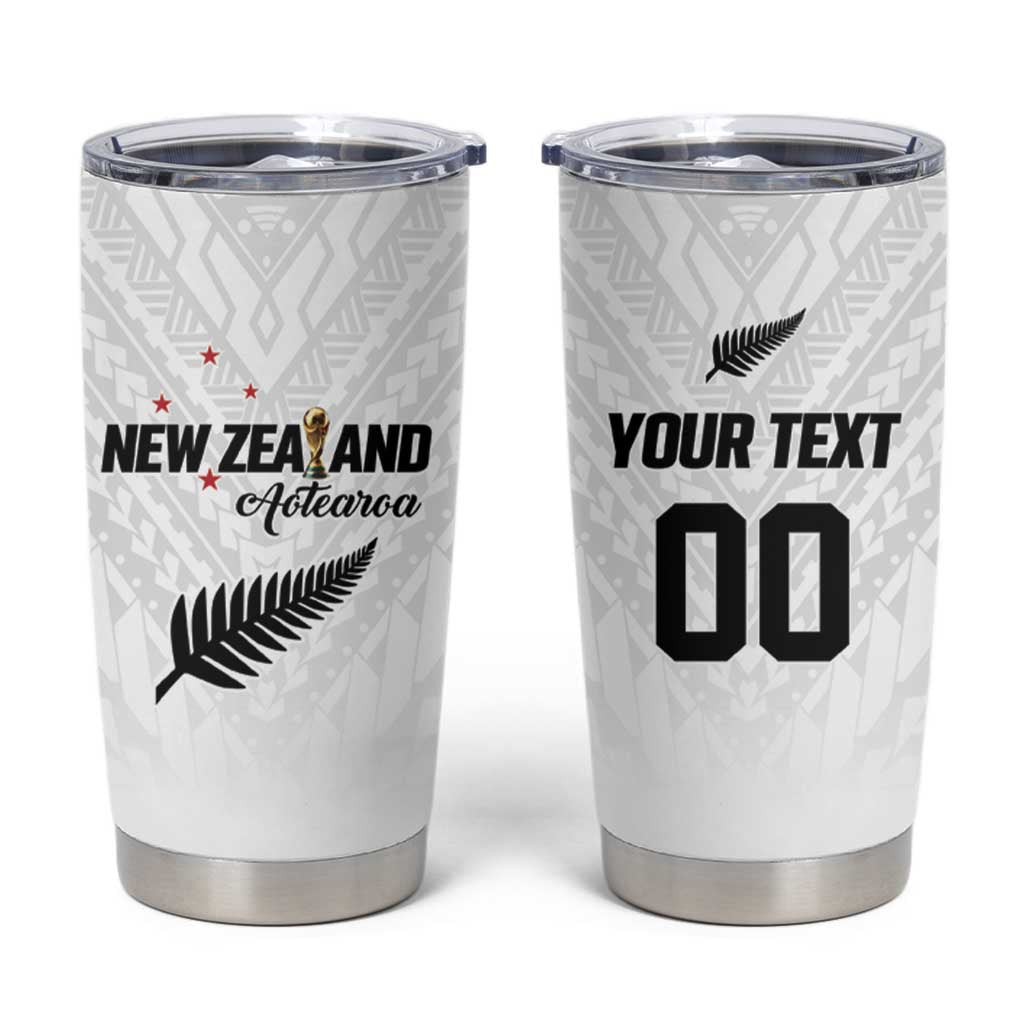 Custom Football New Zealand Tumbler Cup Aotearoa United White Version - Polynesian Pride