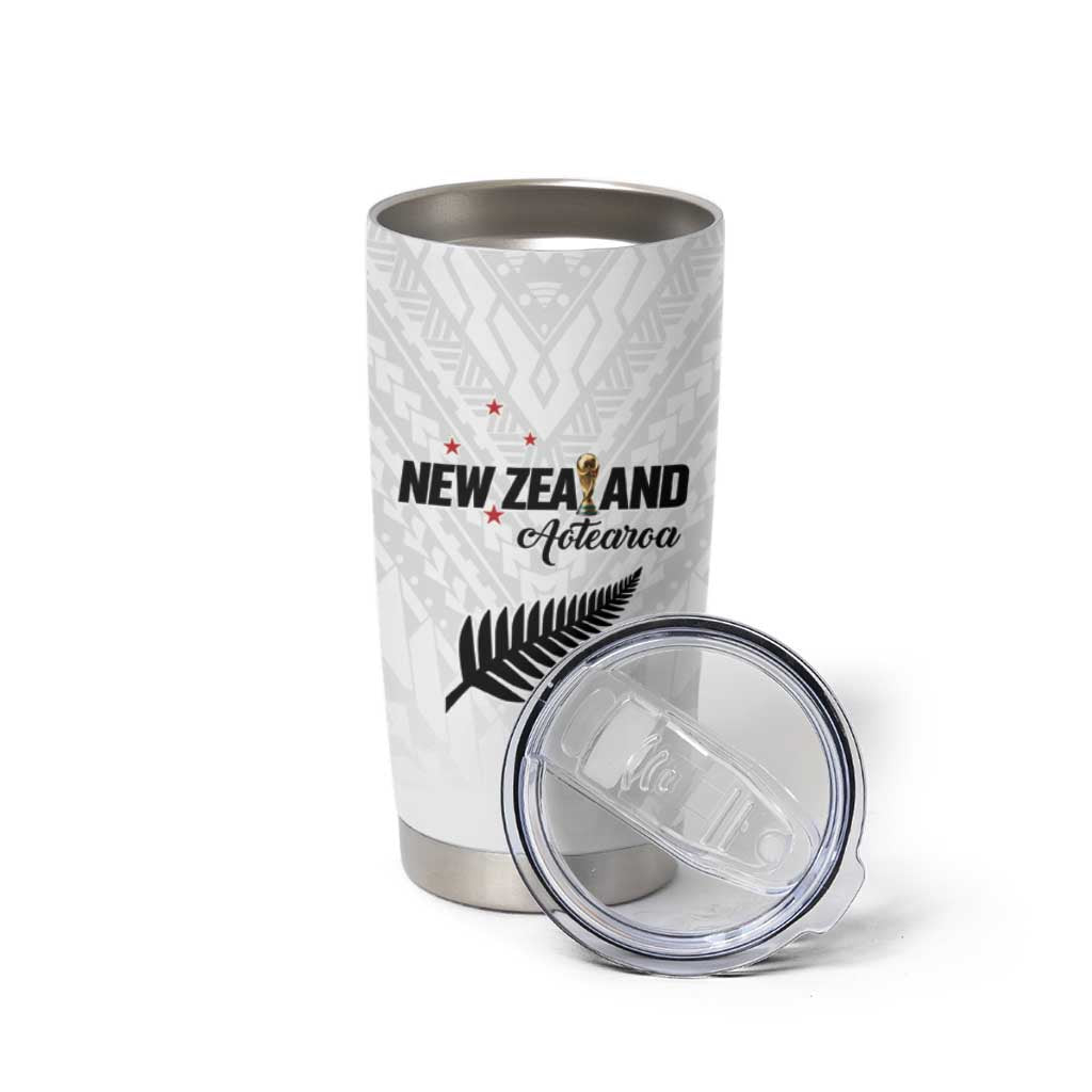 Custom Football New Zealand Tumbler Cup Aotearoa United White Version - Polynesian Pride