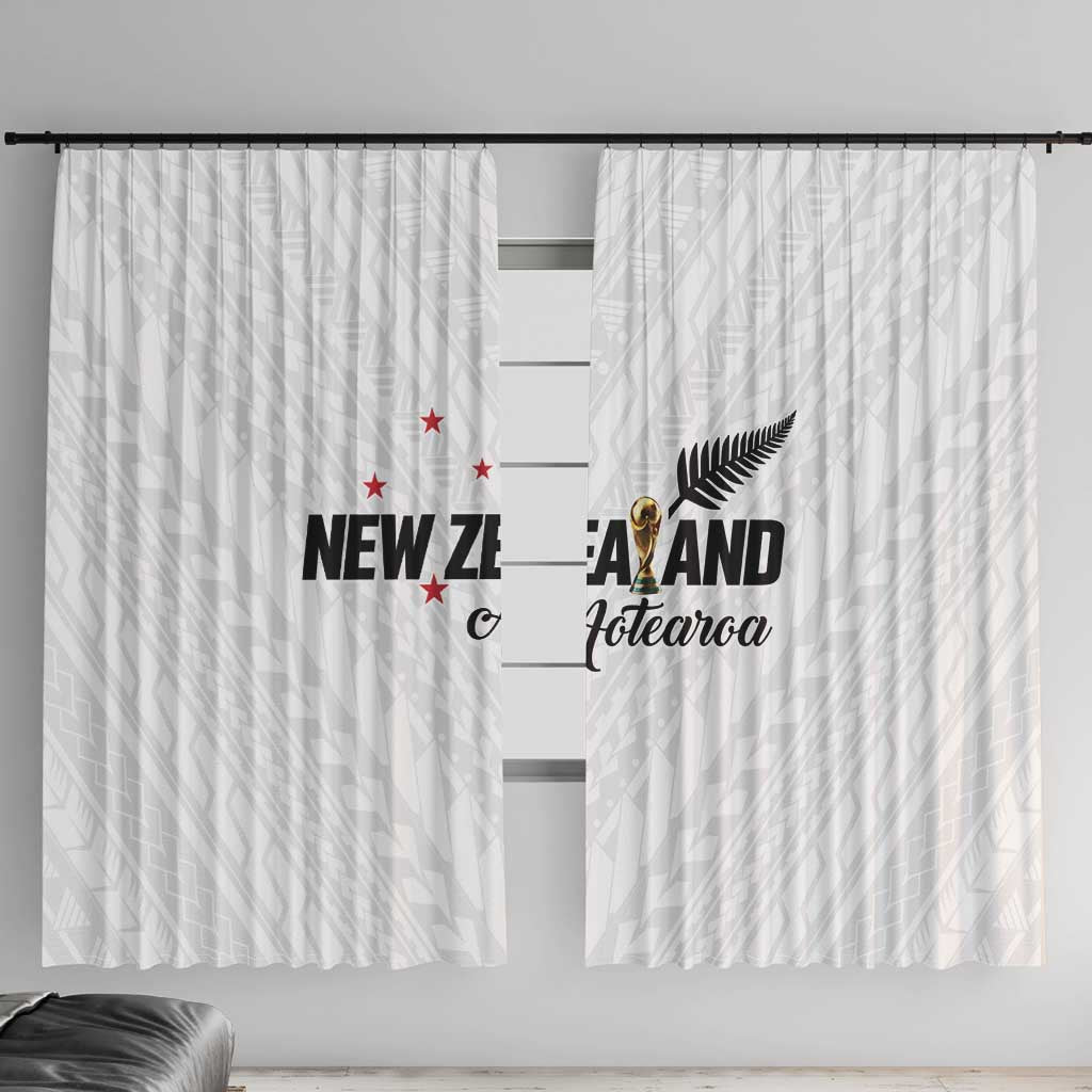Football New Zealand Window Curtain Aotearoa United White Version - Polynesian Pride