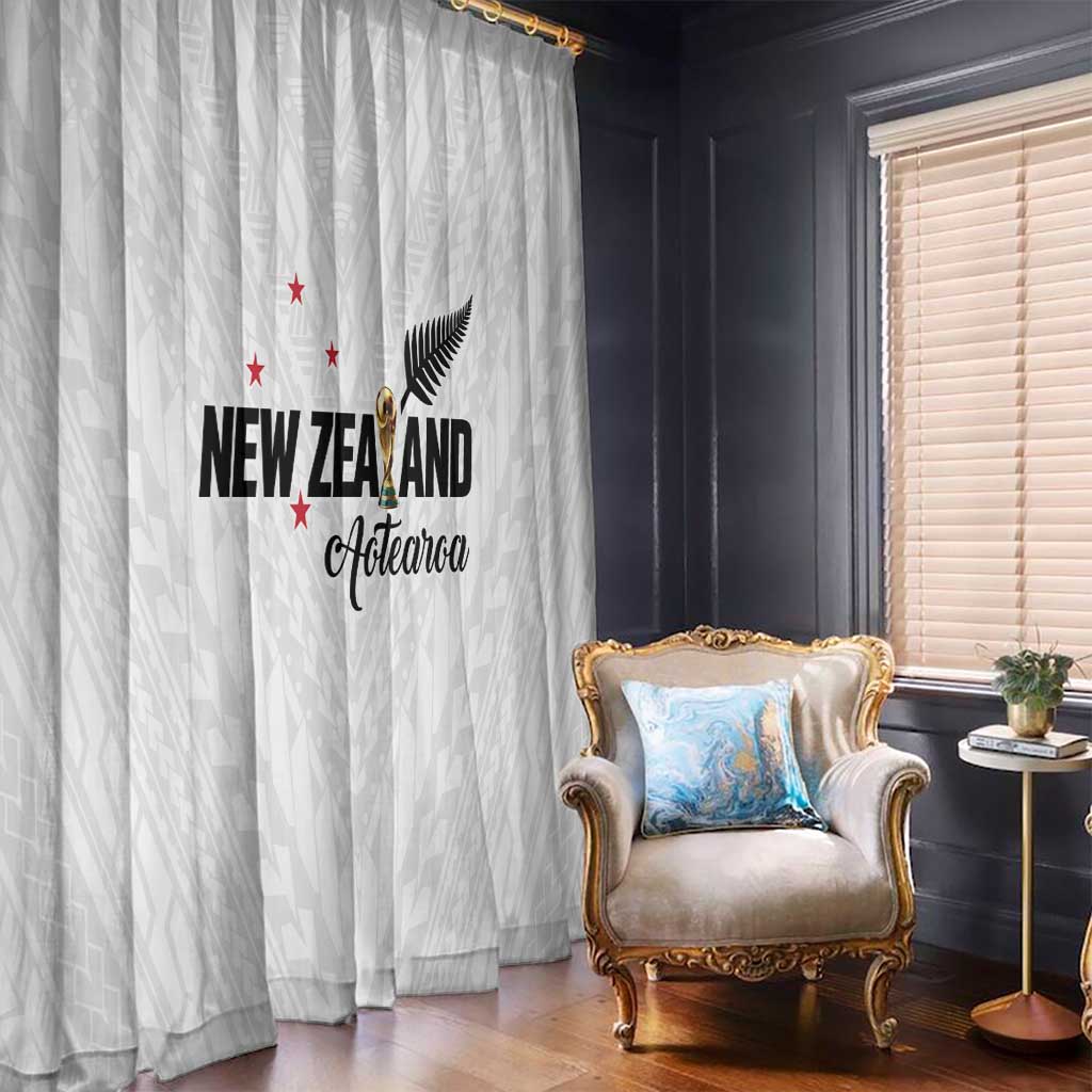 Football New Zealand Window Curtain Aotearoa United White Version - Polynesian Pride