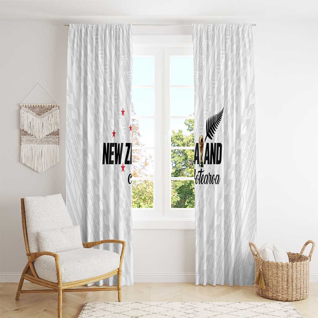 Football New Zealand Window Curtain Aotearoa United White Version - Polynesian Pride