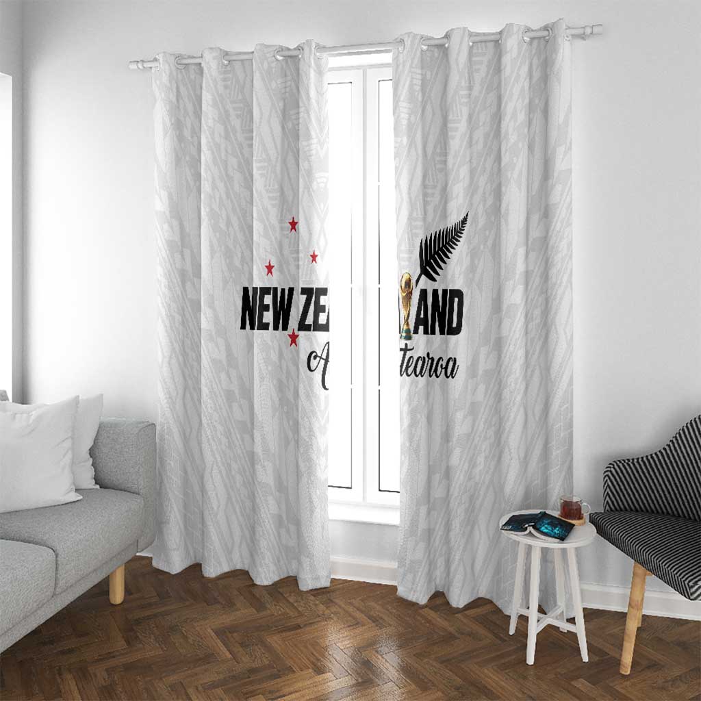 Football New Zealand Window Curtain Aotearoa United White Version - Polynesian Pride