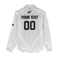 Custom Football New Zealand Women Casual Shirt Aotearoa United White Version - Polynesian Pride