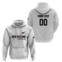 Custom Football New Zealand Zip Hoodie Aotearoa United White Version - Polynesian Pride