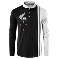 Personalised New Zealand 2025 Archery Basic Button Sweatshirt Archery NZ LT01 Black - Polynesian Pride