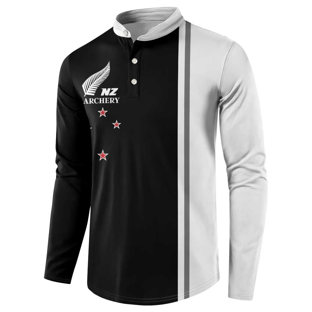Personalised New Zealand 2025 Archery Basic Button Sweatshirt Archery NZ LT01 - Polynesian Pride