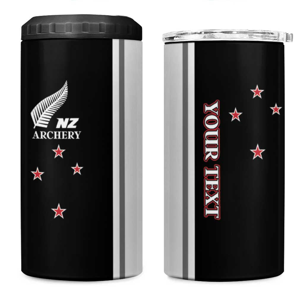 Personalised New Zealand 2025 Archery Basic 4 in 1 Can Cooler Tumbler Archery NZ LT01 One Size: 16 oz Black - Polynesian Pride