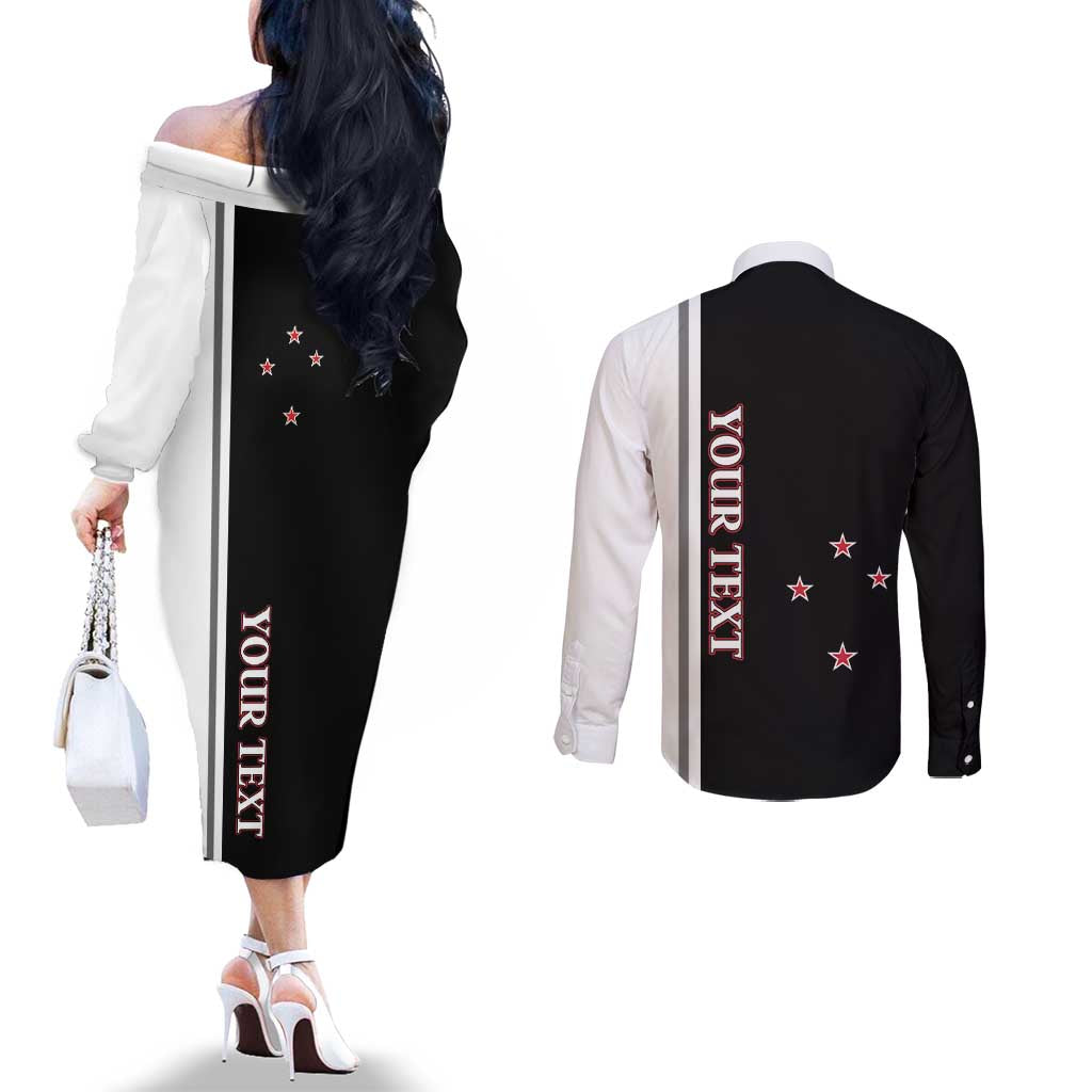 Personalised New Zealand 2025 Archery Basic Couples Matching Off The Shoulder Long Sleeve Dress and Long Sleeve Button Shirt Archery NZ