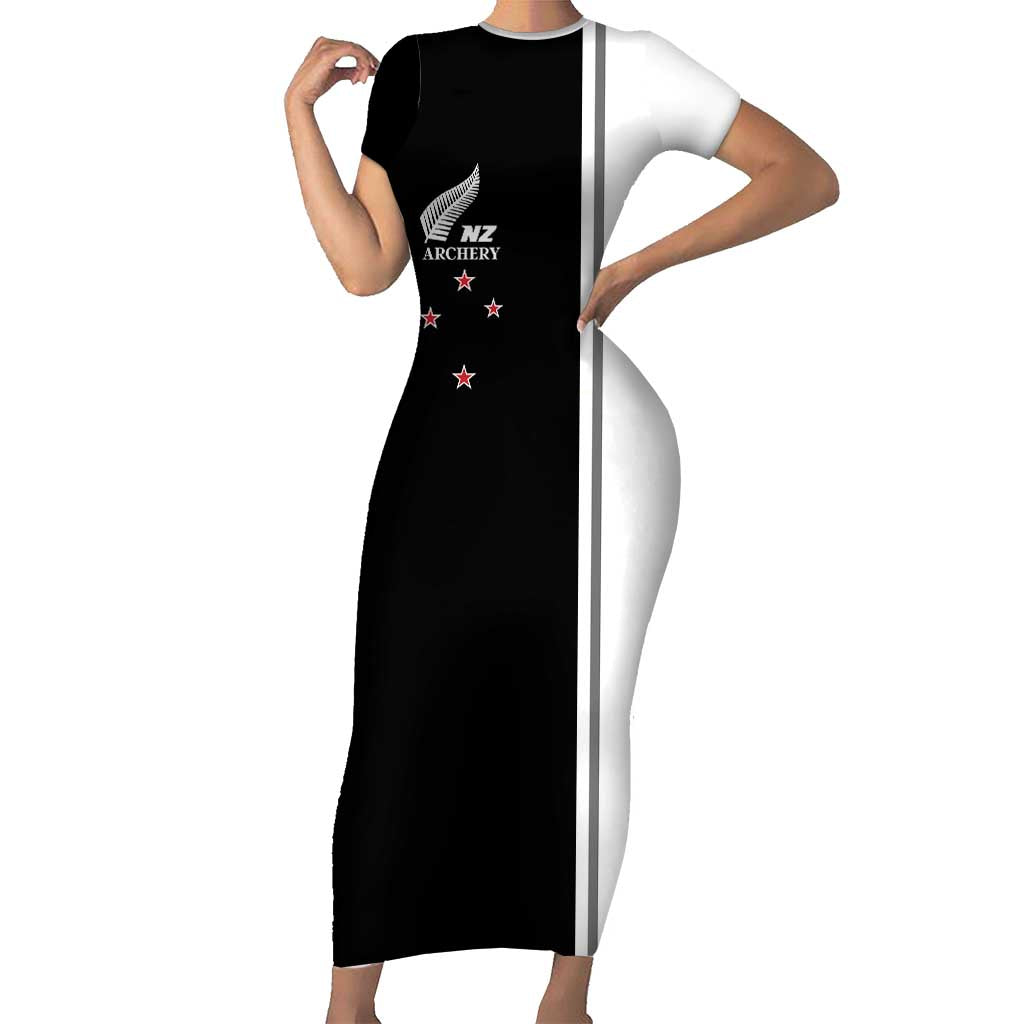 Personalised New Zealand 2025 Archery Basic Family Matching Short Sleeve Bodycon Dress and Hawaiian Shirt Archery NZ