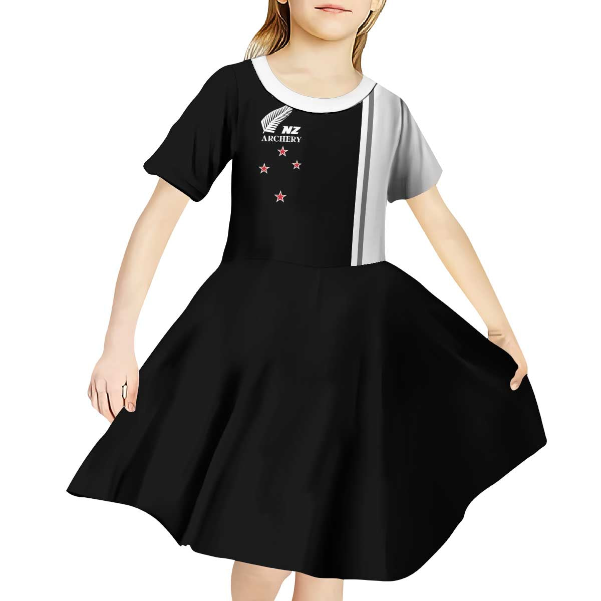 Personalised New Zealand 2025 Archery Basic Kid Short Sleeve Dress Archery NZ