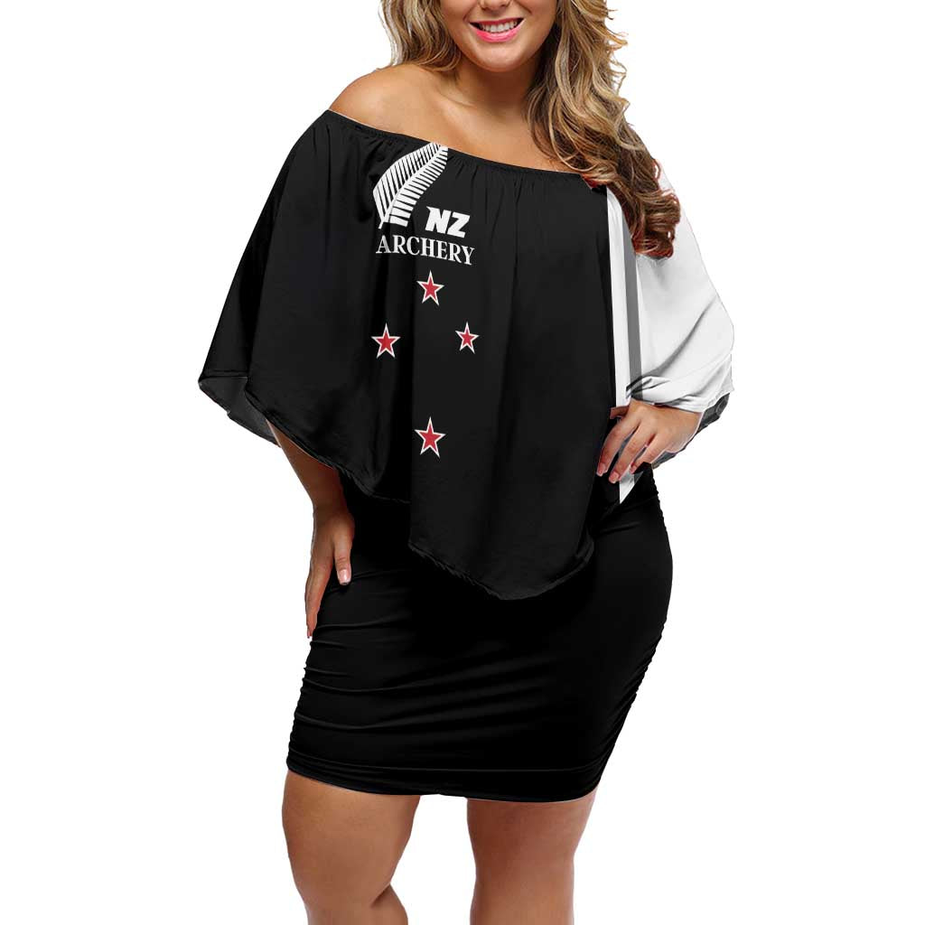 Personalised New Zealand 2025 Archery Basic Off Shoulder Short Dress Archery NZ