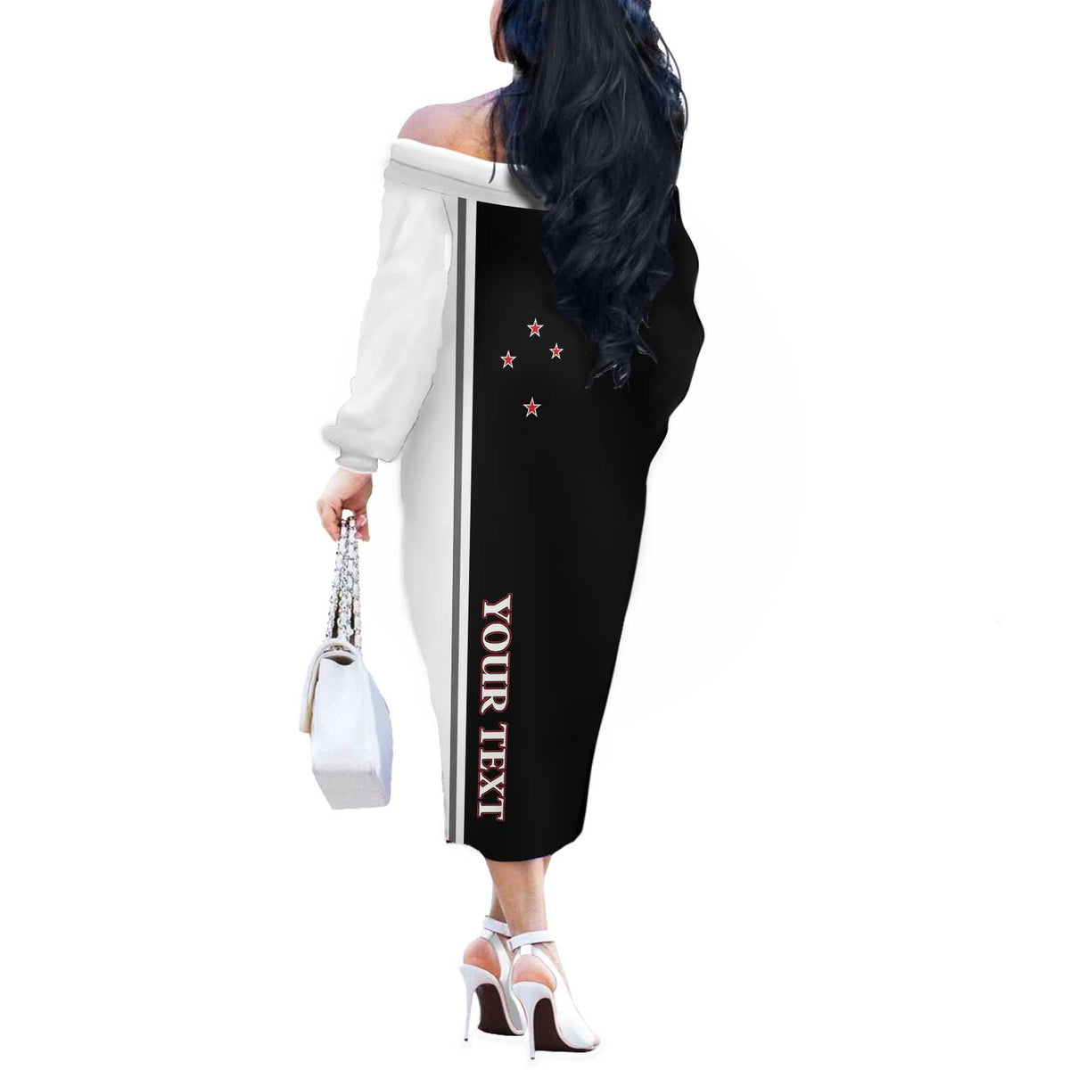 Personalised New Zealand 2025 Archery Basic Off The Shoulder Long Sleeve Dress Archery NZ