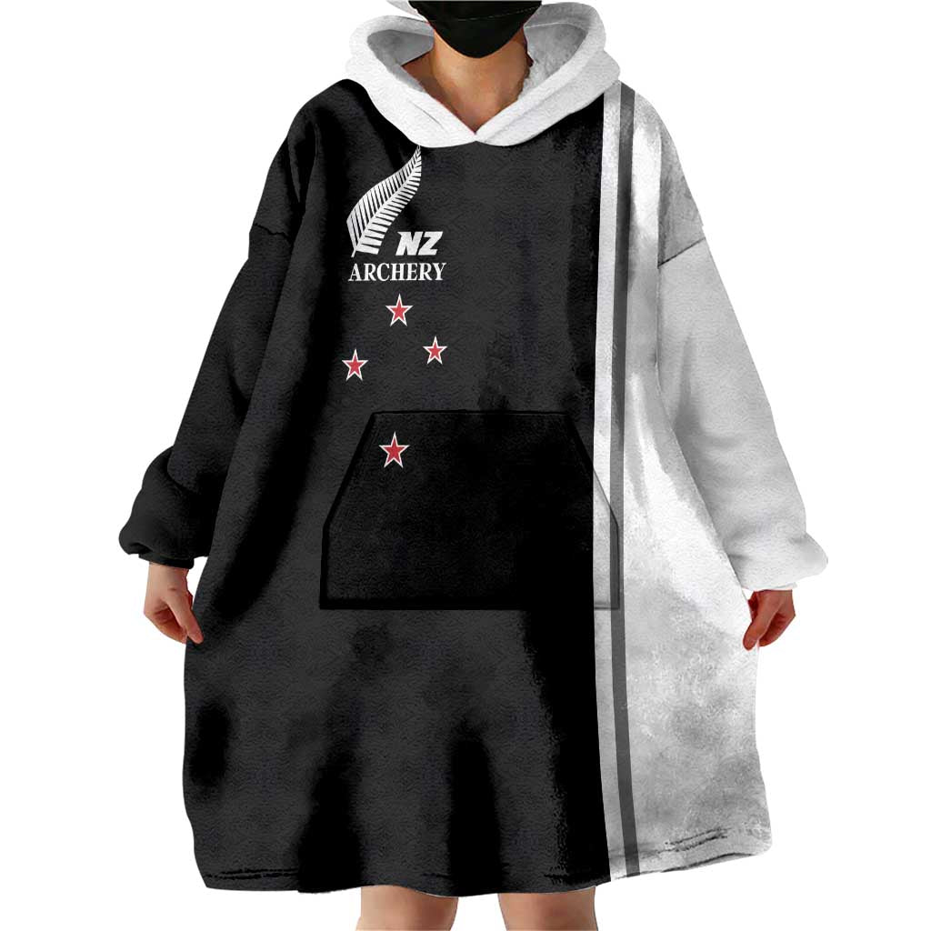 Personalised New Zealand 2025 Archery Basic Wearable Blanket Hoodie Archery NZ LT01 - Polynesian Pride