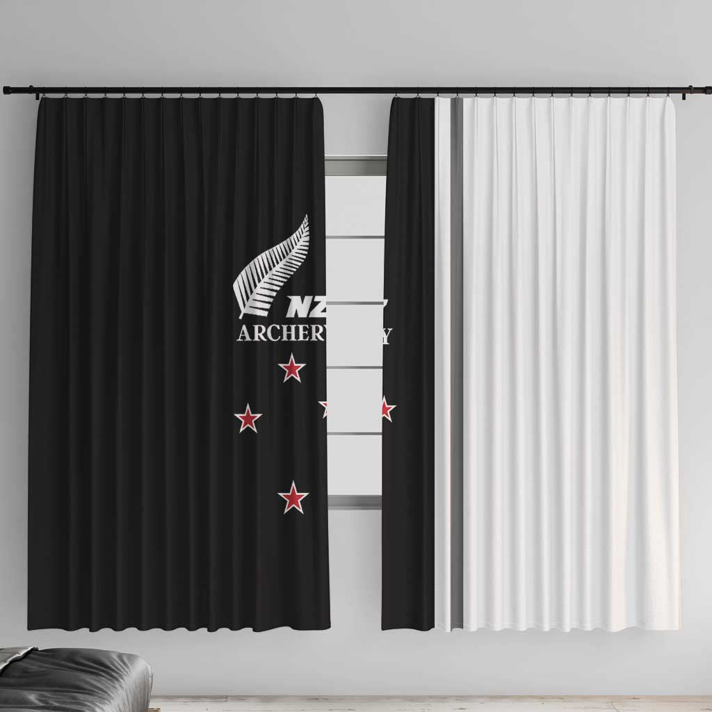 New Zealand 2025 Archery Basic Window Curtain Archery NZ LT01 With Hooks Black - Polynesian Pride