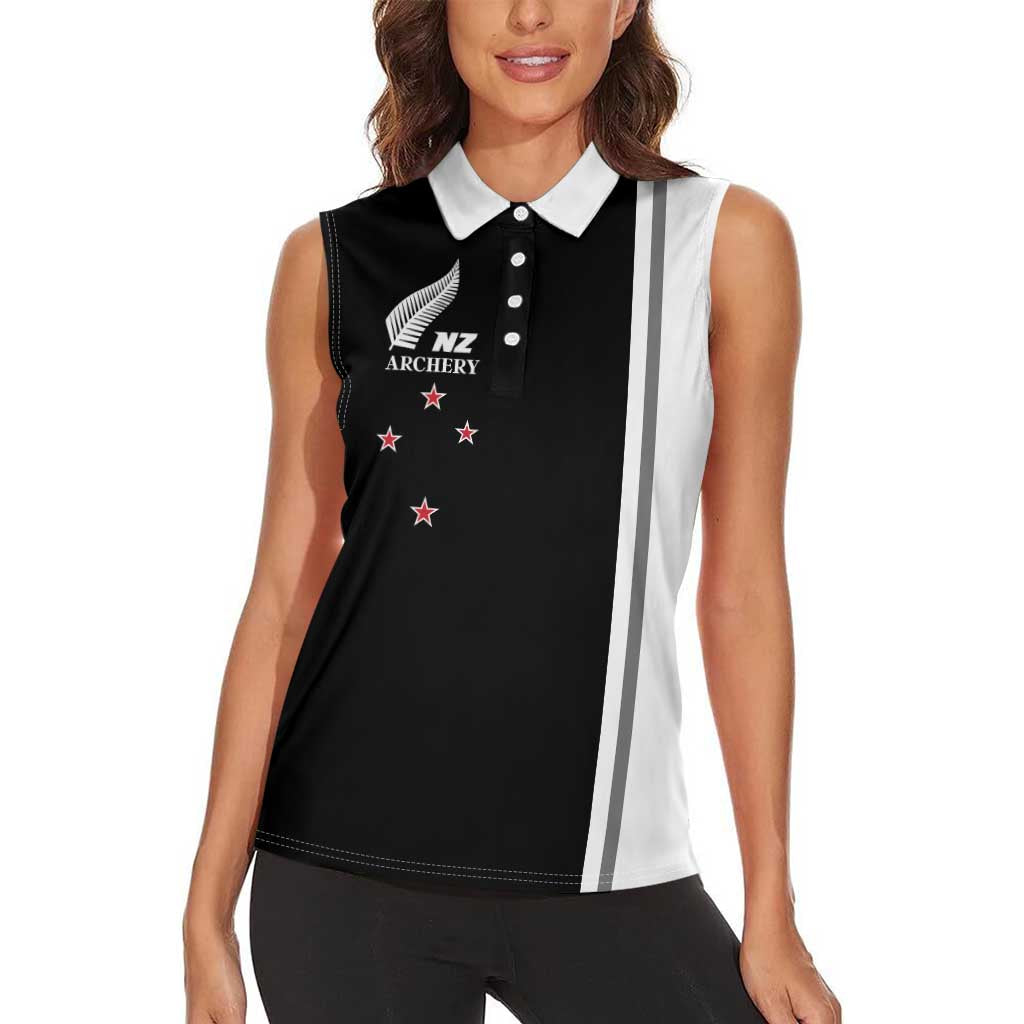 Personalised New Zealand 2025 Archery Basic Women Sleeveless Polo Shirt Archery NZ