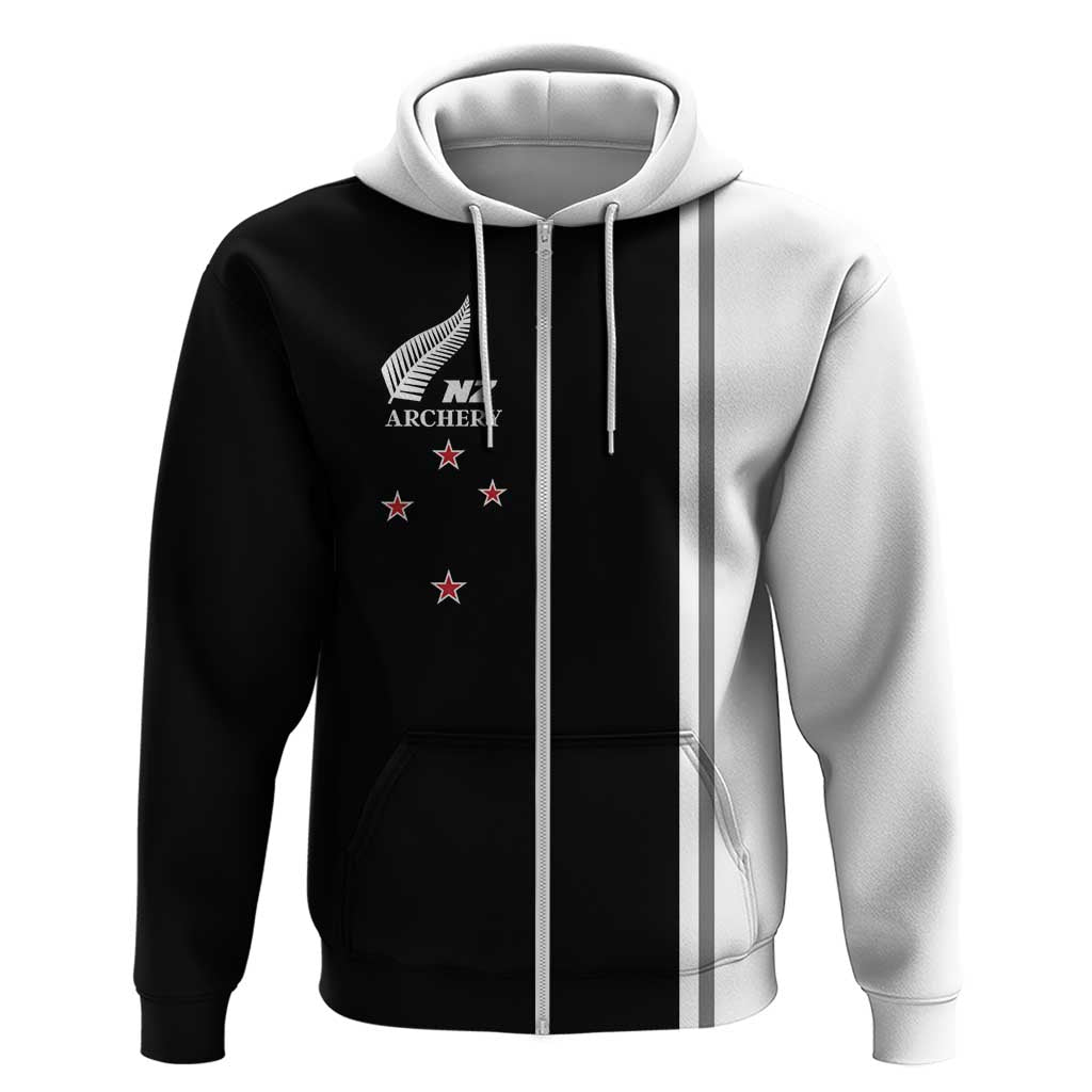 Personalised New Zealand 2025 Archery Basic Zip Hoodie Archery NZ