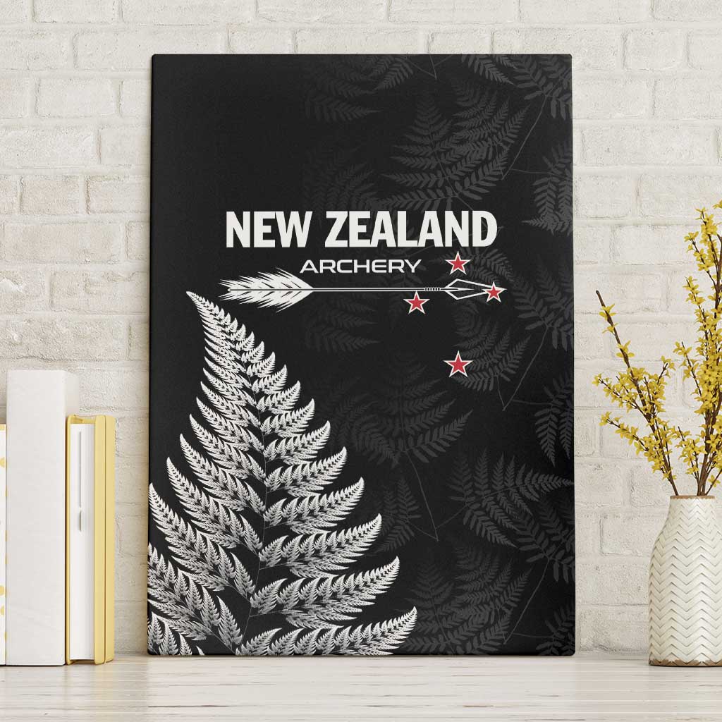 New Zealand 2025 Archery Canvas Wall Art Aotearoa Silver Arrows Black LT01 Without Frame Black - Polynesian Pride