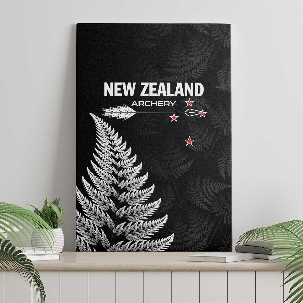 New Zealand 2025 Archery Canvas Wall Art Aotearoa Silver Arrows Black LT01 - Polynesian Pride