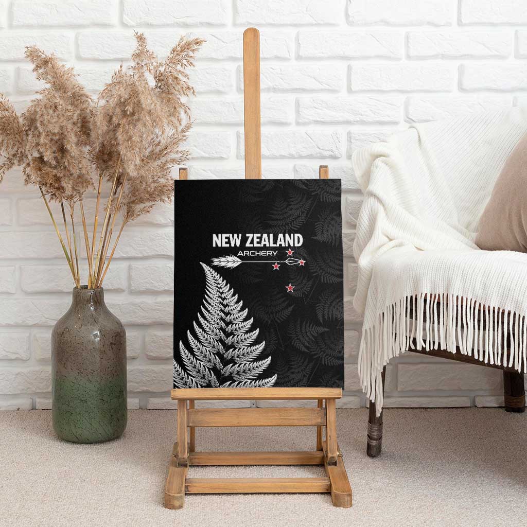 New Zealand 2025 Archery Canvas Wall Art Aotearoa Silver Arrows Black LT01 - Polynesian Pride