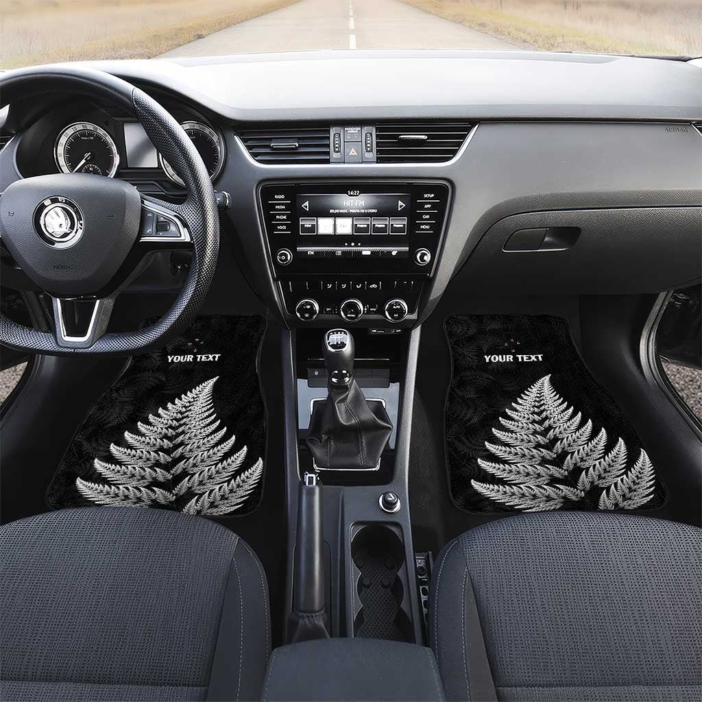New Zealand 2025 Archery Car Mats Aotearoa Silver Arrows Black LT01 Set 2pcs - Front Black - Polynesian Pride