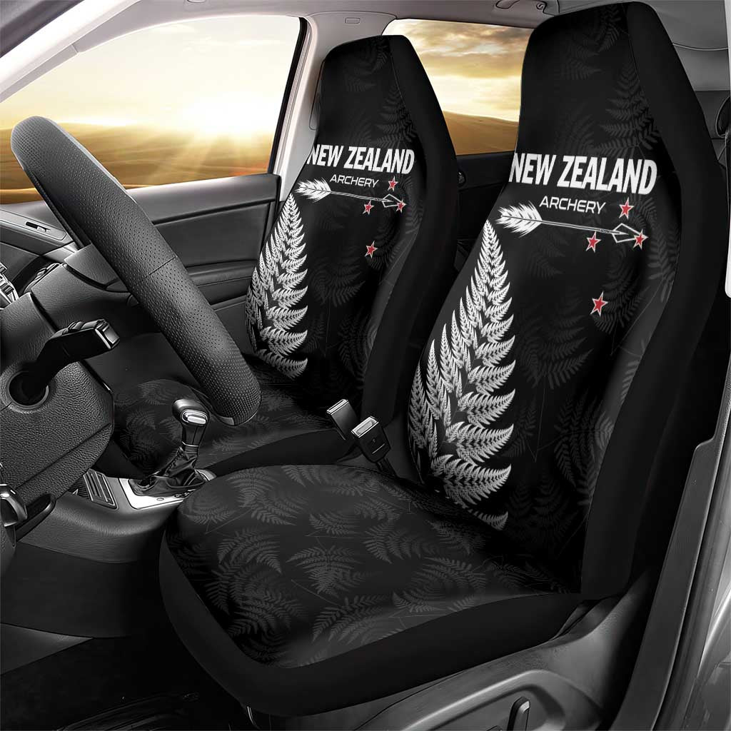New Zealand 2025 Archery Car Seat Cover Aotearoa Silver Arrows Black