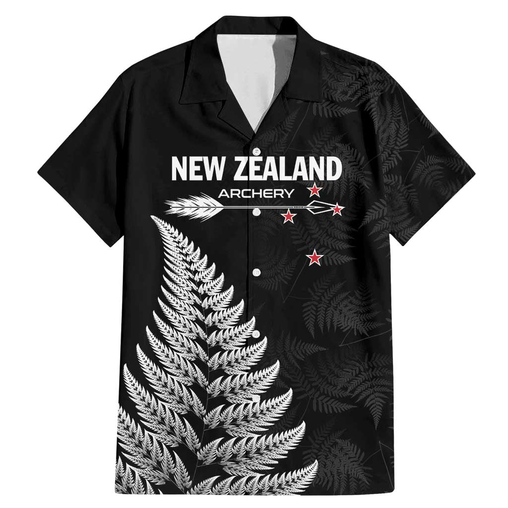 Personalised New Zealand 2025 Archery Family Matching Mermaid Dress and Hawaiian Shirt Aotearoa Silver Arrows Black