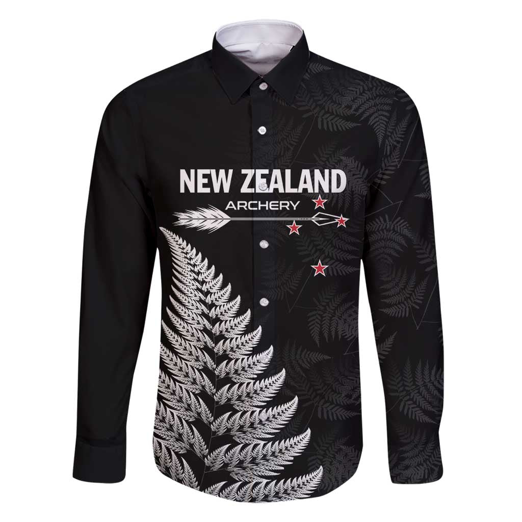 Personalised New Zealand 2025 Archery Family Matching Mermaid Dress and Hawaiian Shirt Aotearoa Silver Arrows Black
