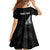 Personalised New Zealand 2025 Archery Family Matching Off Shoulder Maxi Dress and Hawaiian Shirt Aotearoa Silver Arrows Black