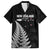 Personalised New Zealand 2025 Archery Family Matching Short Sleeve Bodycon Dress and Hawaiian Shirt Aotearoa Silver Arrows Black