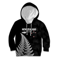 Personalised New Zealand 2025 Archery Kid Hoodie Aotearoa Silver Arrows Black