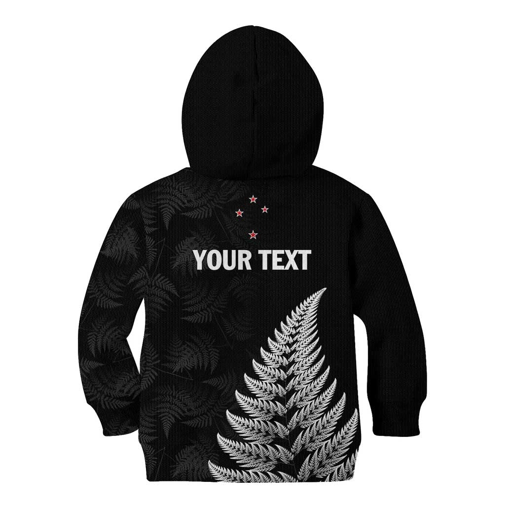 Personalised New Zealand 2025 Archery Kid Hoodie Aotearoa Silver Arrows Black