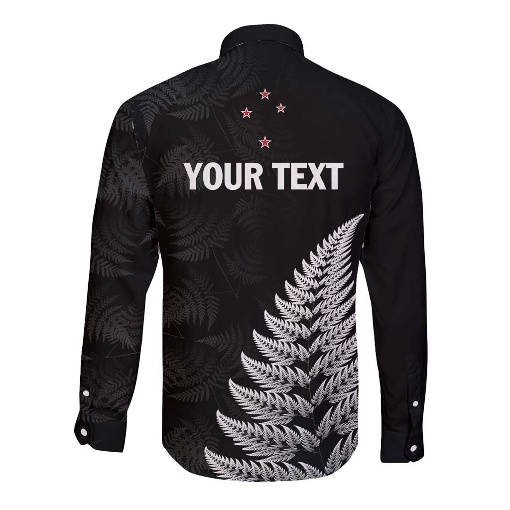 Personalised New Zealand 2025 Archery Long Sleeve Button Shirt Aotearoa Silver Arrows Black LT01 - Polynesian Pride