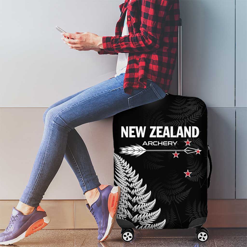 New Zealand 2025 Archery Luggage Cover Aotearoa Silver Arrows Black