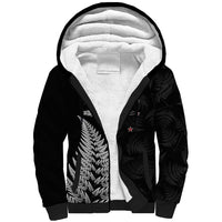 Personalised New Zealand 2025 Archery Sherpa Hoodie Aotearoa Silver Arrows Black LT01 Unisex Black - Polynesian Pride